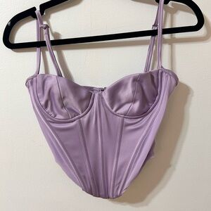 House of CB Lavender Silk Corset Top
